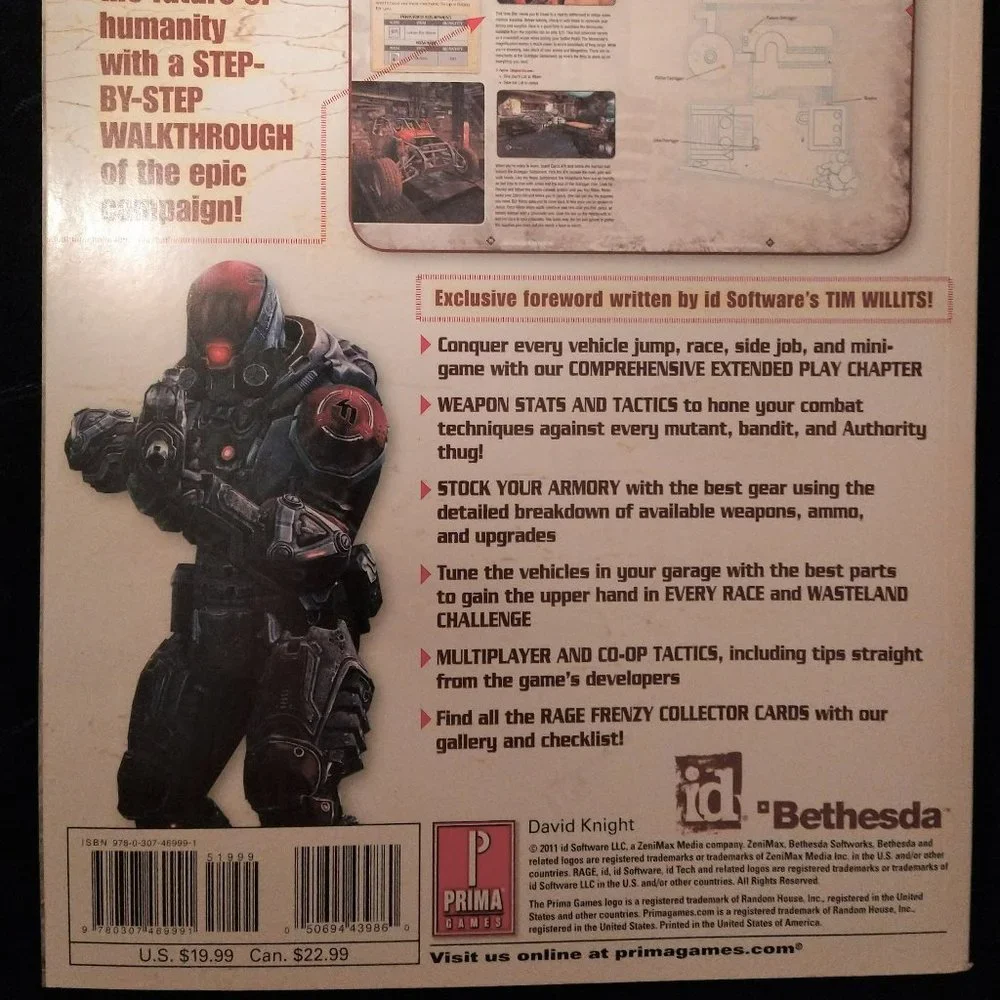 Guide Rage Prima Official Game by David Knight Maps Walkthrough Bethesda 2011